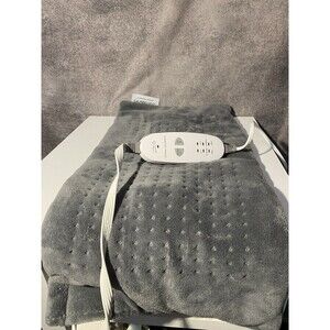 Sharper Image Calming Heat Weighted Massaging Heating Pad 12x24 6 Settings Gray